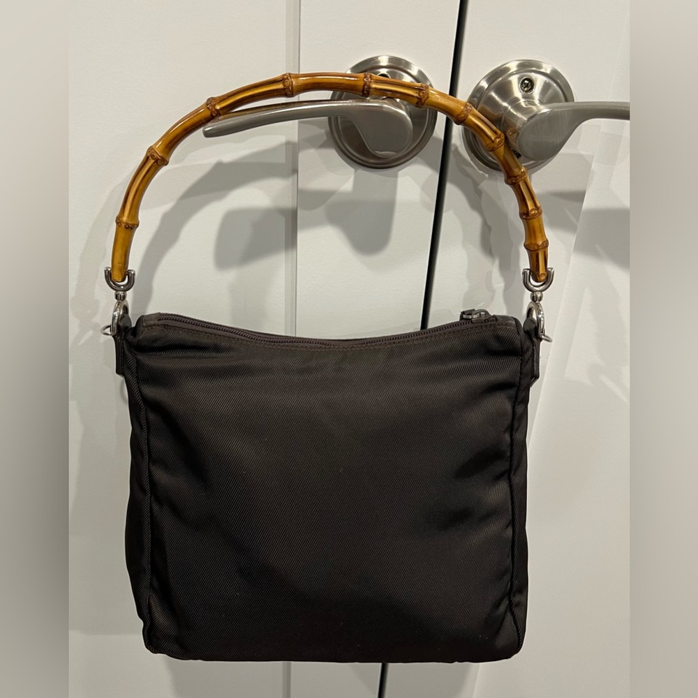 ♥️HostPick! Gucci Bamboo Classic Iconic Large Nylon Purse, EUC